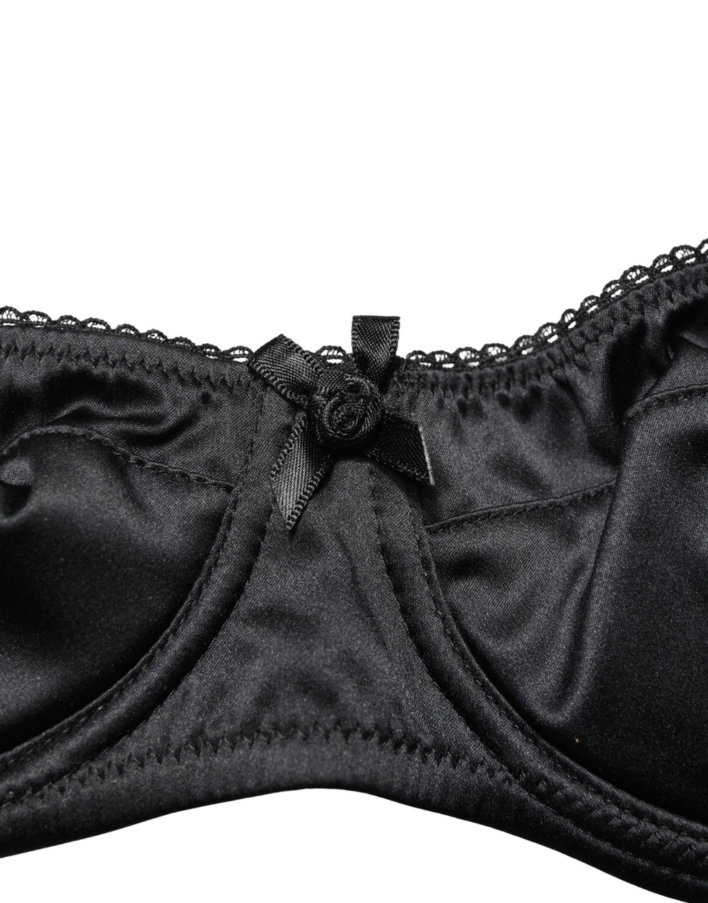 Soutien-gorge balconnet noir Dolce & Gabbana avec armatures semi-rembourrées, en dentelle élégante.
