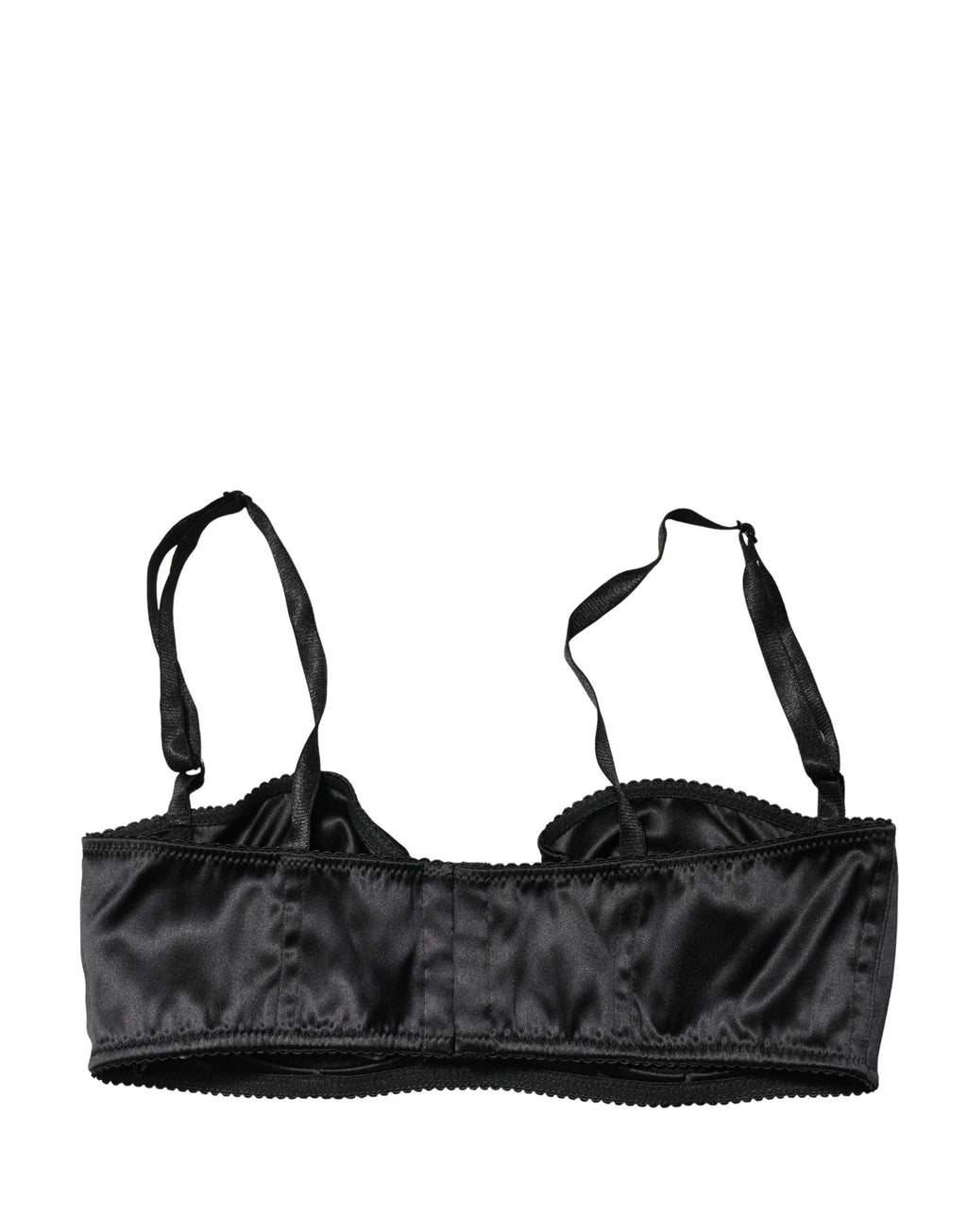 Soutien-gorge balconnet noir Dolce & Gabbana avec armatures semi-rembourrées et design élégant, vue de face.