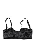 Soutien-gorge balconnet noir Dolce & Gabbana avec armatures semi-rembourrées et design élégant, vue de face.