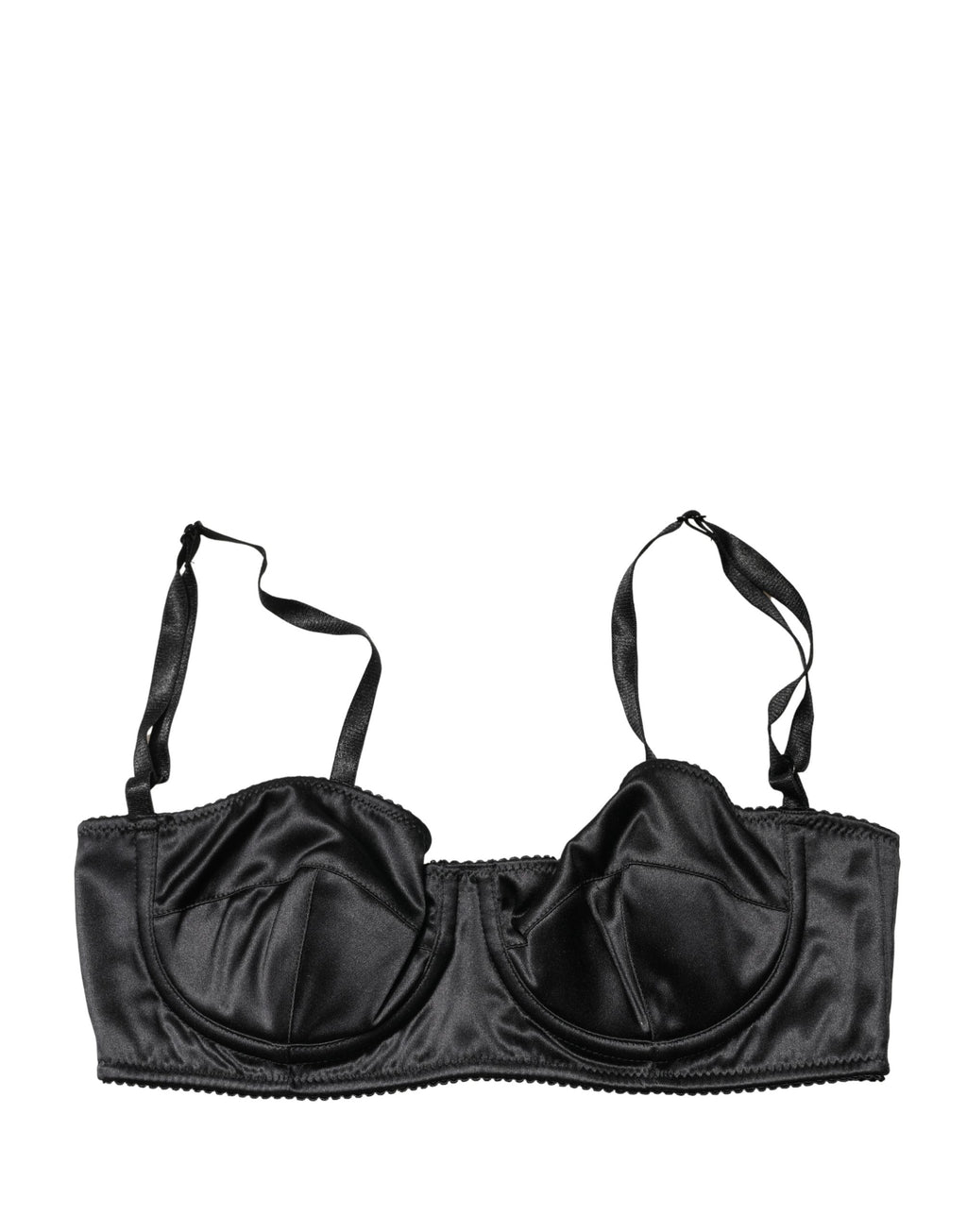 Soutien-gorge balconnet noir Dolce & Gabbana avec armatures, semi-rembourré, design élégant et finitions en dentelle.
