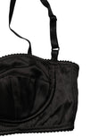 Soutien-gorge balconnet noir Dolce & Gabbana avec armatures semi-rembourrées et design élégant.