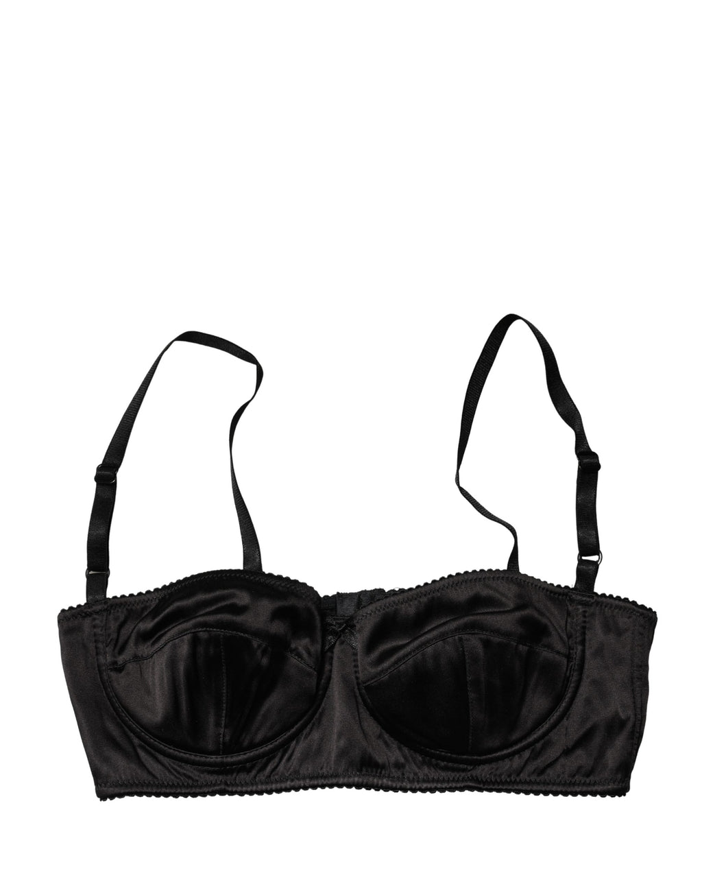 Soutien-gorge balconnet noir Dolce & Gabbana avec armatures, semi-rembourré, en dentelle élégante.