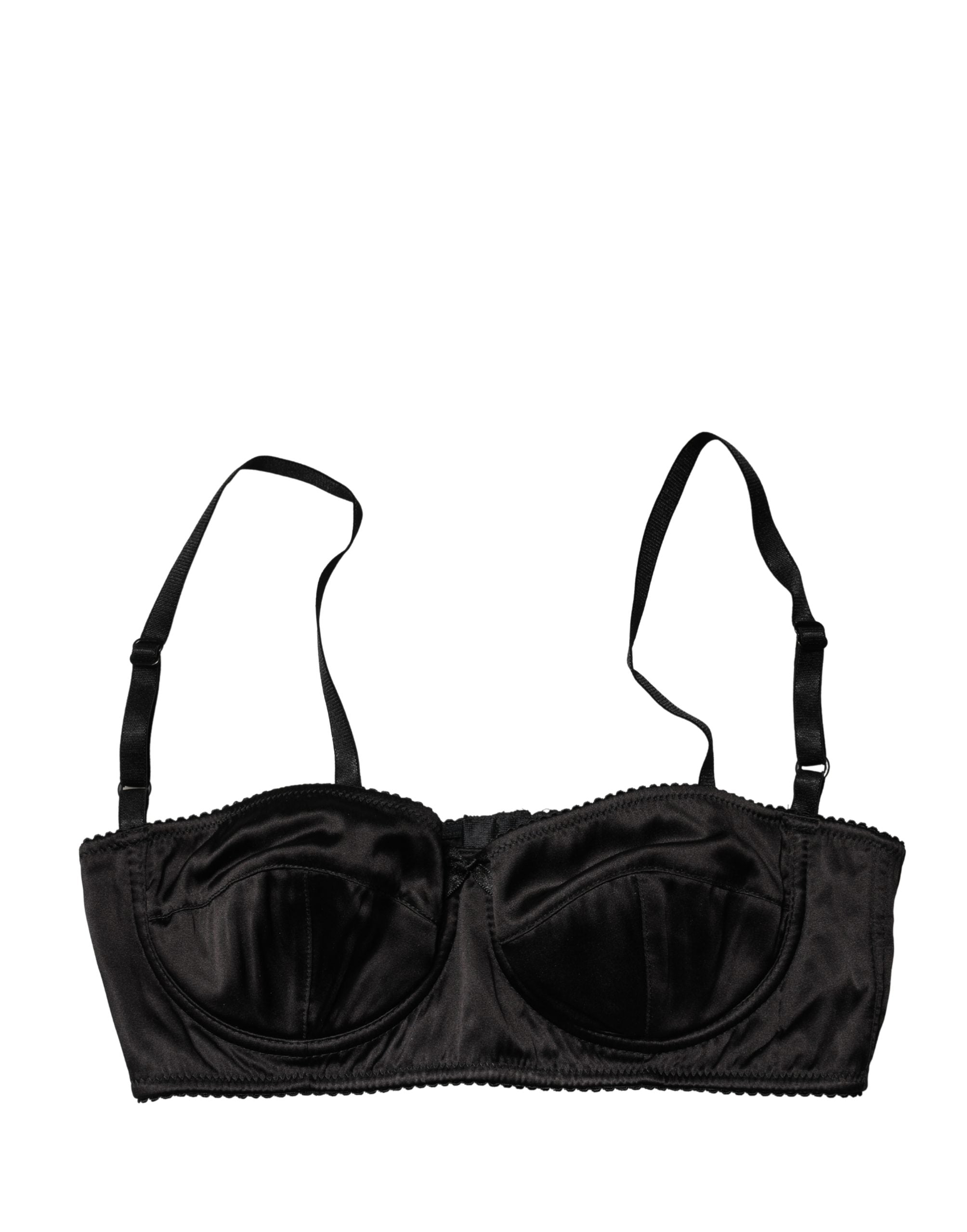 Soutien-gorge balconnet noir Dolce & Gabbana avec armatures, semi-rembourré, en dentelle élégante.