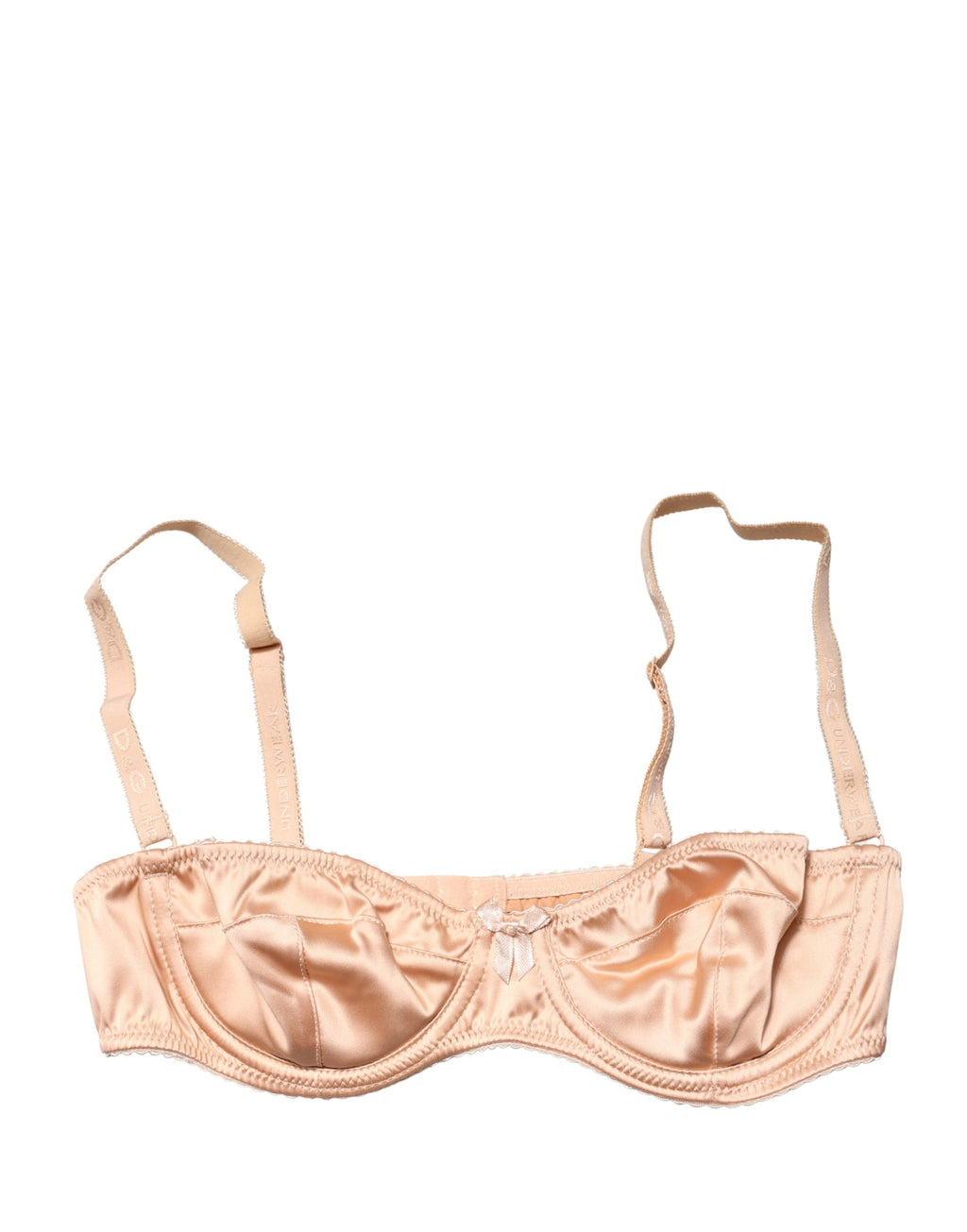 Soutien-gorge balconnet beige Dolce & Gabbana avec armatures, semi-paddé, en lingerie élégante.