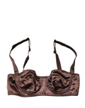 Soutien-gorge balconnet Dolce & Gabbana marron avec armatures, semi-rembourré, sous-vêtements élégants et confortables.