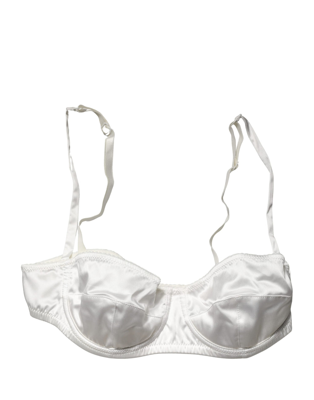 Sous-vêtements Dolce & Gabbana blanc à armatures, soutien-gorge balconnet semi-rembourré, style élégant et féminin.