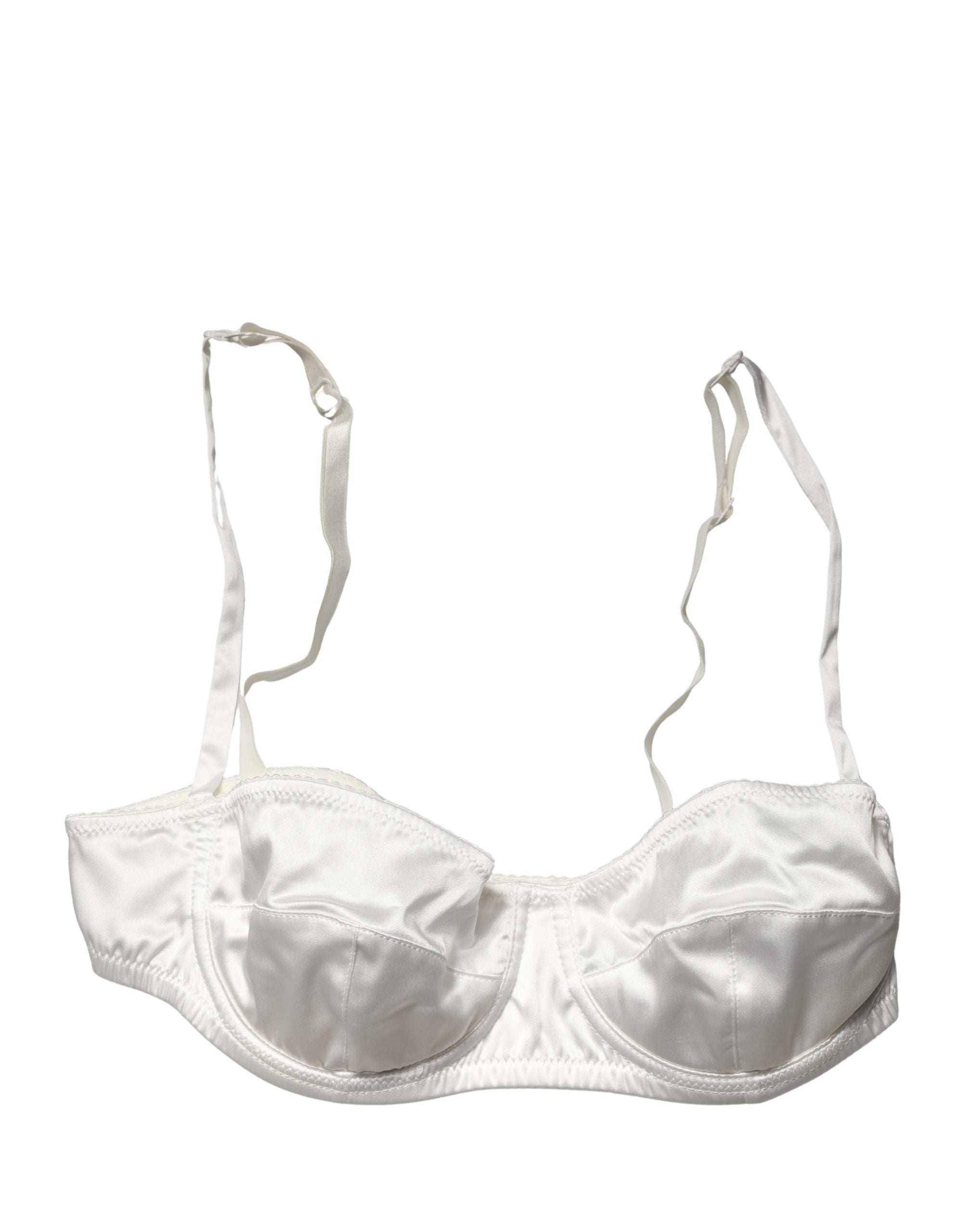 Sous-vêtements Dolce & Gabbana blanc semi-rembourré avec armatures, style balconnet, en dentelle élégante.