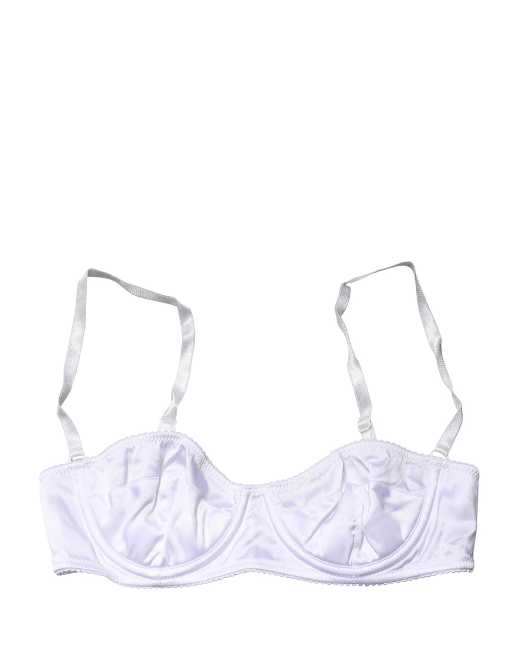 Soutien-gorge balconnet blanc Dolce & Gabbana avec armatures, demi-rembourré, en dentelle élégante.