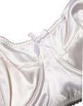 Soutien-gorge balconnet blanc semi-rembourré avec armatures de la marque Dolce & Gabbana, vue de face.