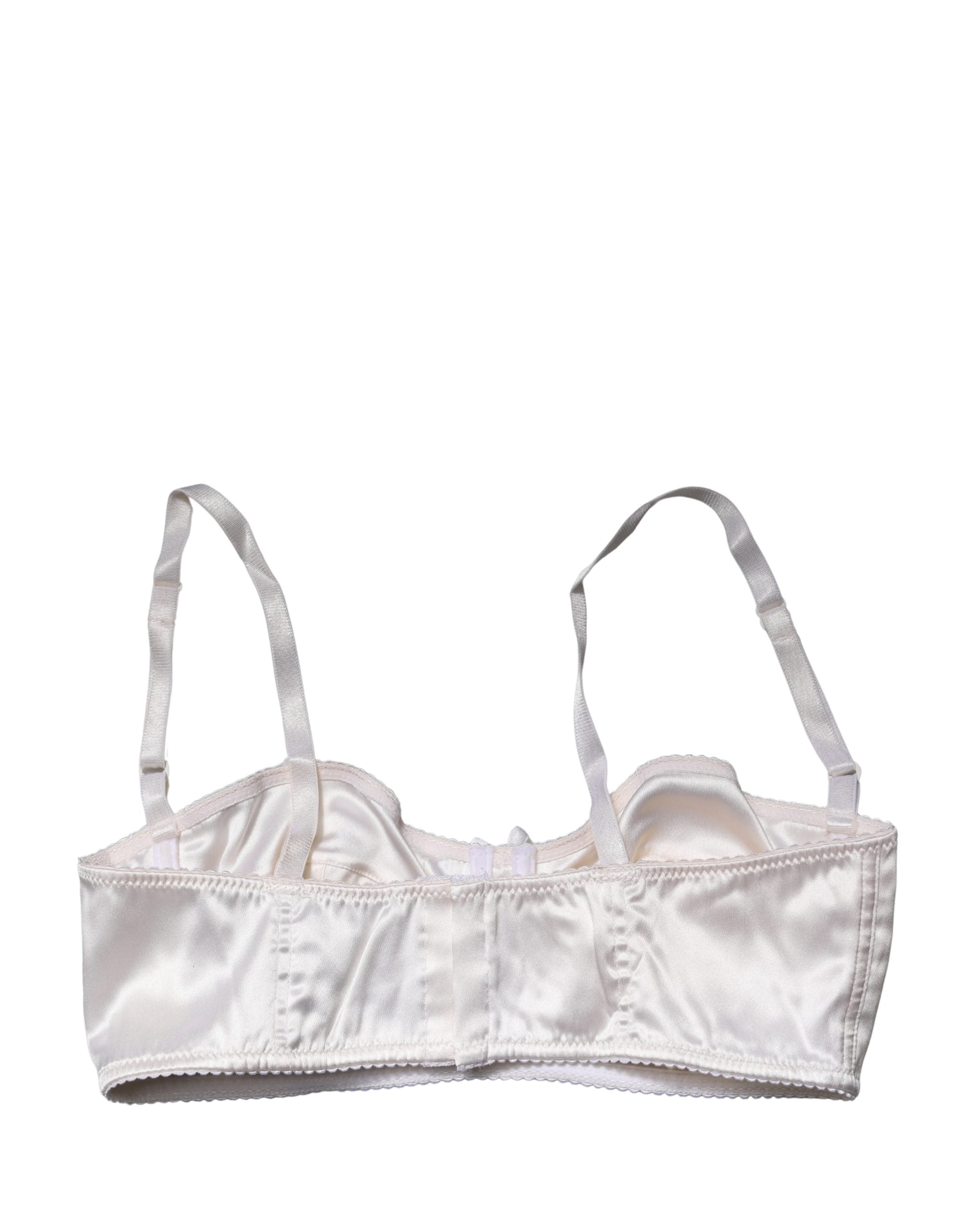 Soutien-gorge balconnet blanc Dolce & Gabbana avec armatures semi-rembourrées et design élégant.