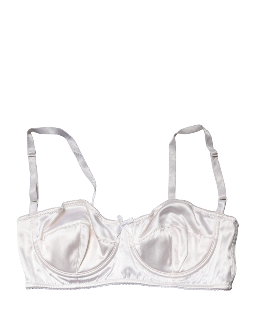 Soutien-gorge balconnet blanc Dolce & Gabbana, avec armatures semi-rembourrées et design élégant, vu de face.