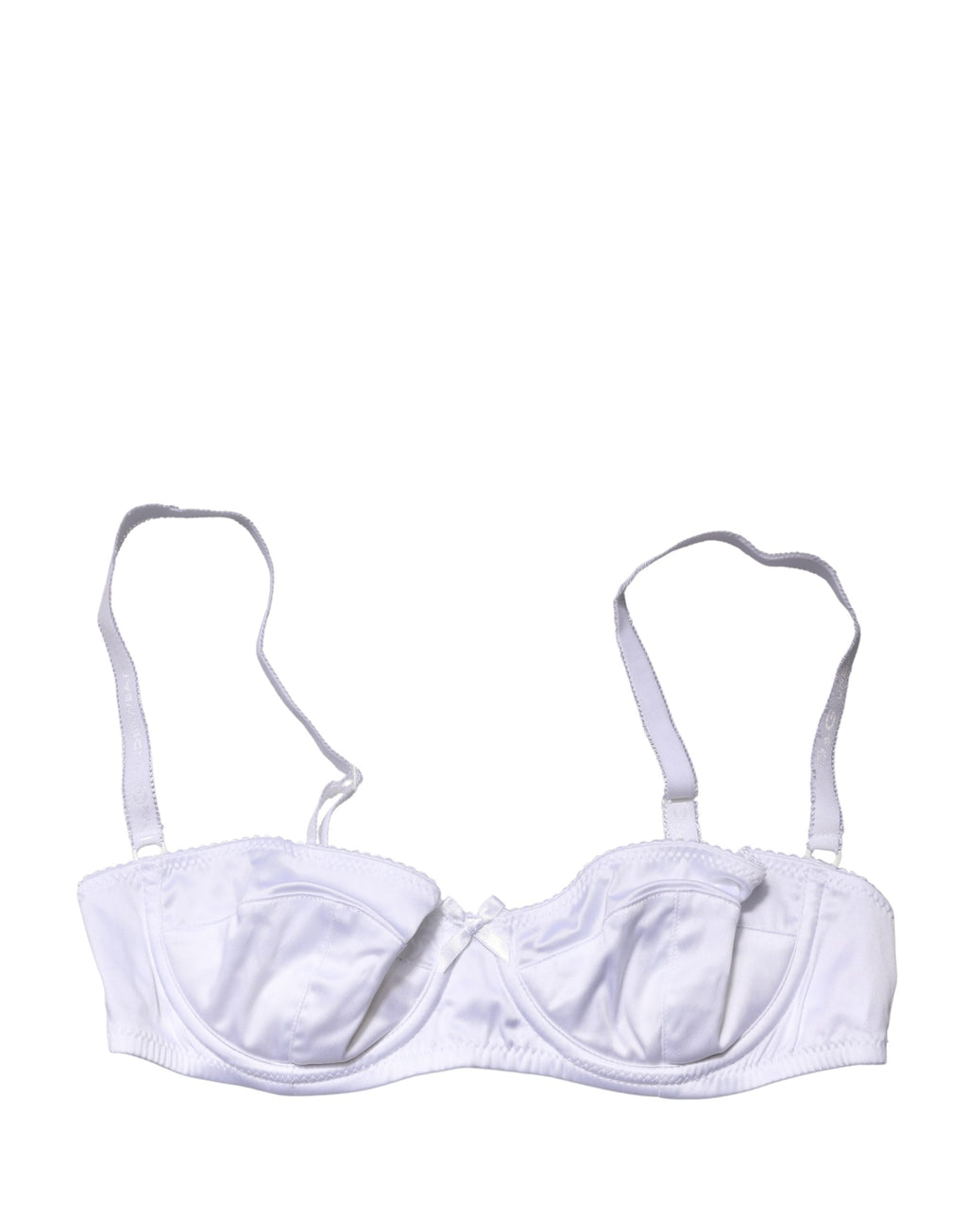 Soutien-gorge balconnet blanc Dolce & Gabbana avec armatures et demi-rembourrage, détails élégants et design sophistiqué.