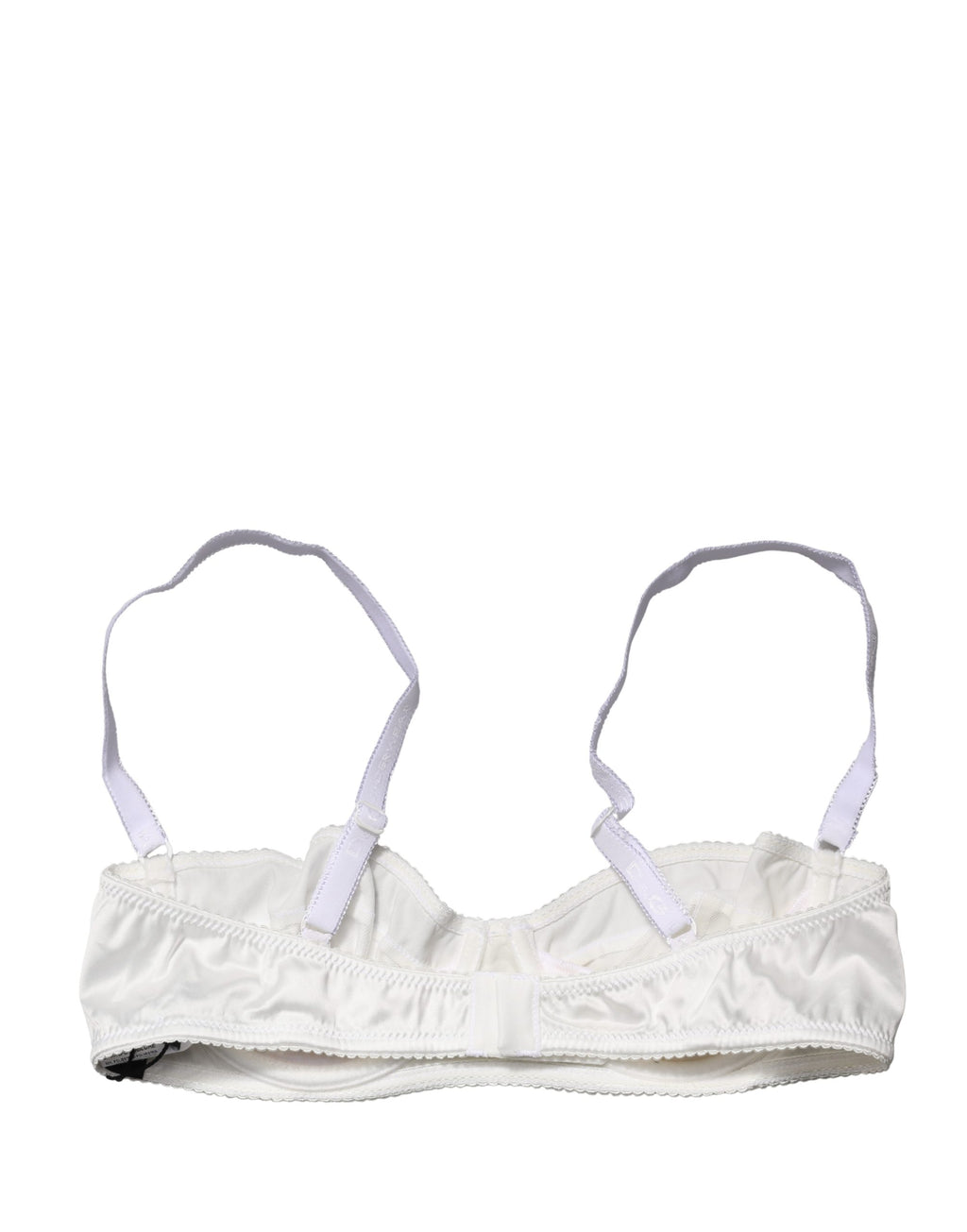 Soutien-gorge balconnet blanc Dolce & Gabbana avec armatures semi-rembourrées et design élégant, vue de face.