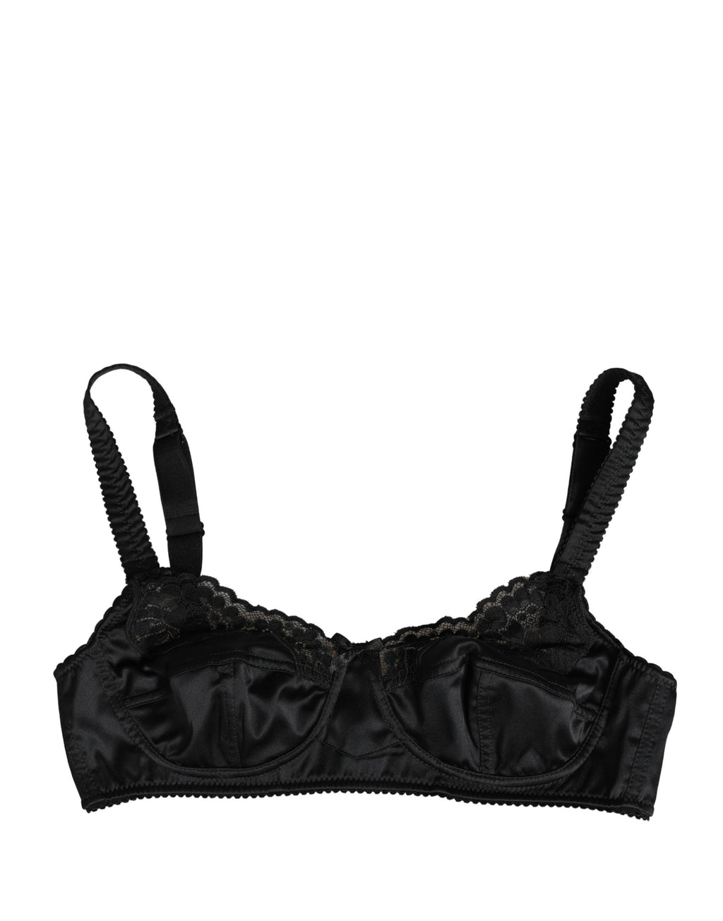 Soutien-gorge balconnet noir Dolce & Gabbana en semi-rembourrage avec armatures, détails élégants et design sophistiqué.