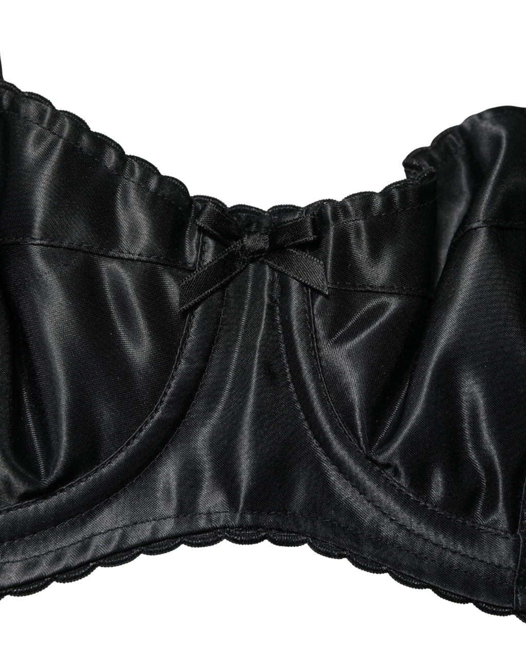 Soutien-gorge balconnet noir Dolce & Gabbana avec armatures semi-rembourrées et design élégant, vue de face.