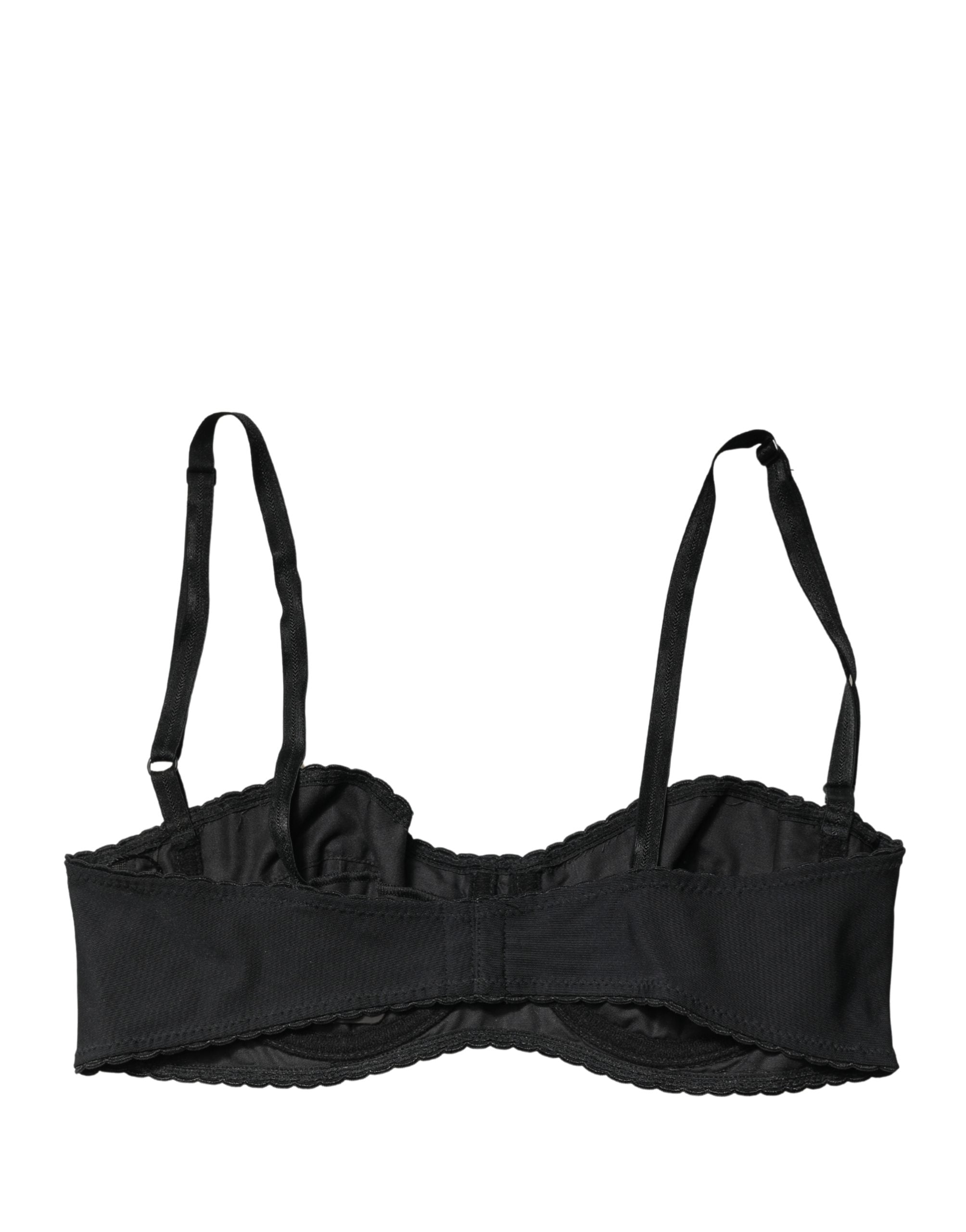 soutien-gorge balconnet noir Dolce & Gabbana à armatures semi-rembourré, lingerie élégante et raffinée