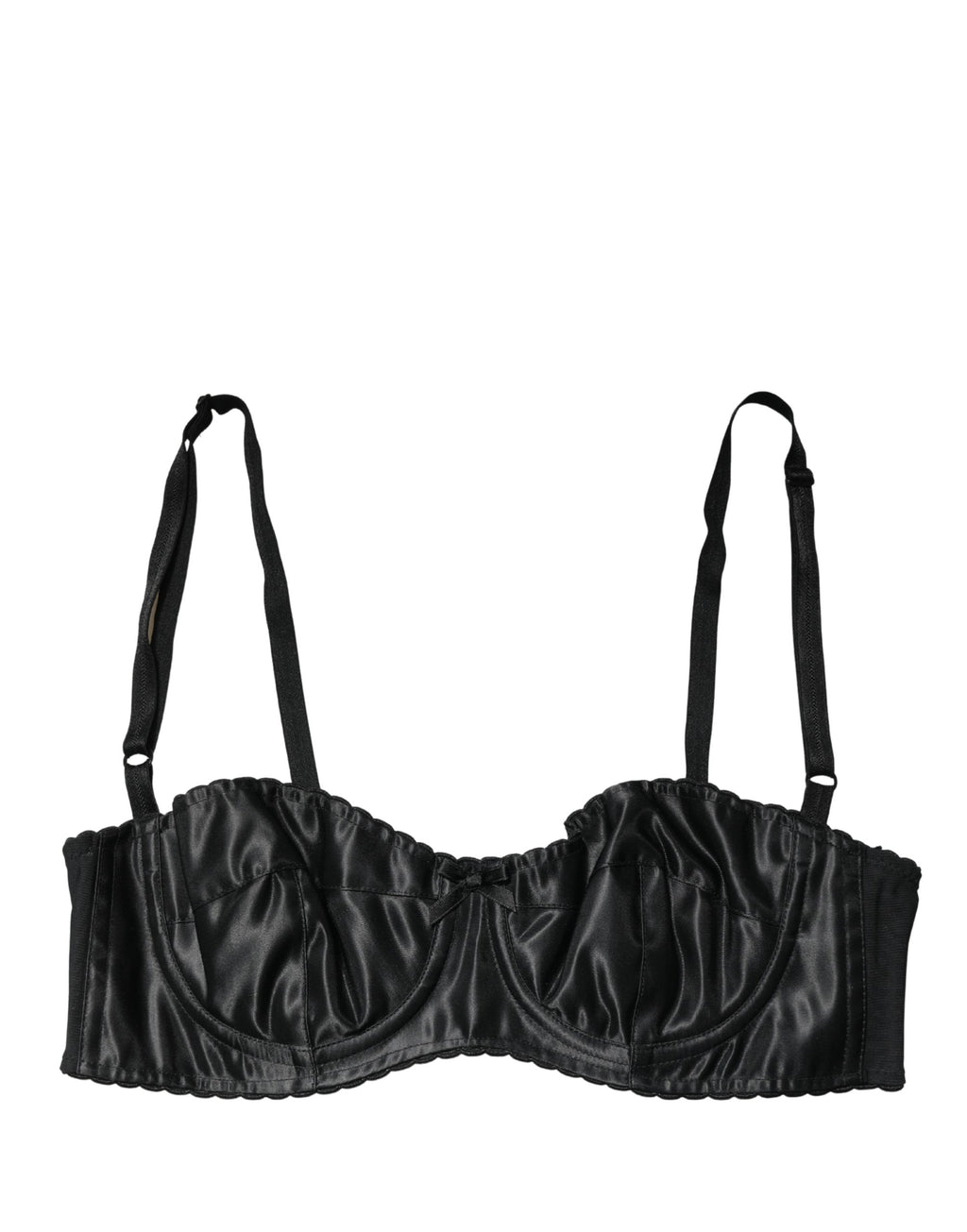Soutien-gorge balconnet Dolce & Gabbana noir avec armatures semi-rembourrées, détails élégants en dentelle.