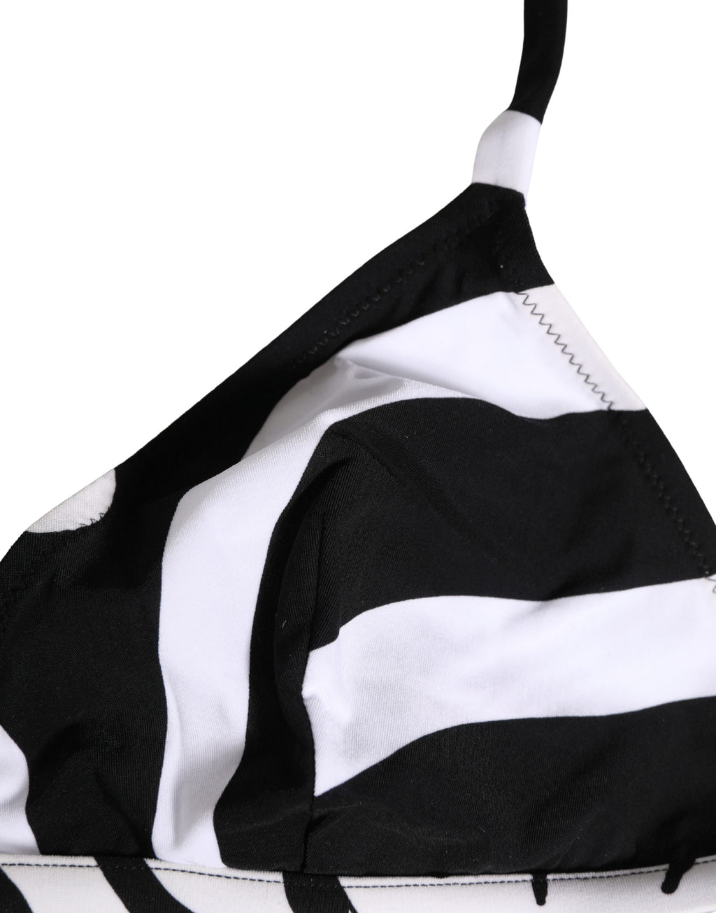 Maillot de bain bikini Dolce & Gabbana à motif zèbre noir et blanc, haut et bas de maillot de bain pour femmes.
