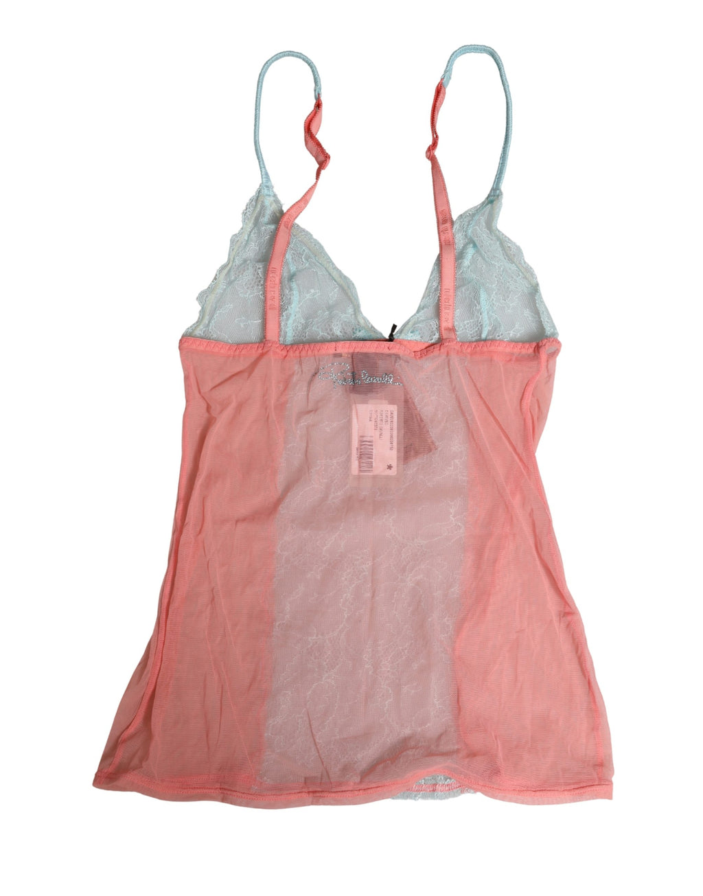 Chemise de lingerie transparente multicolore en dentelle de Roberto Cavalli, haut séduisant en tissu fin et délicat.