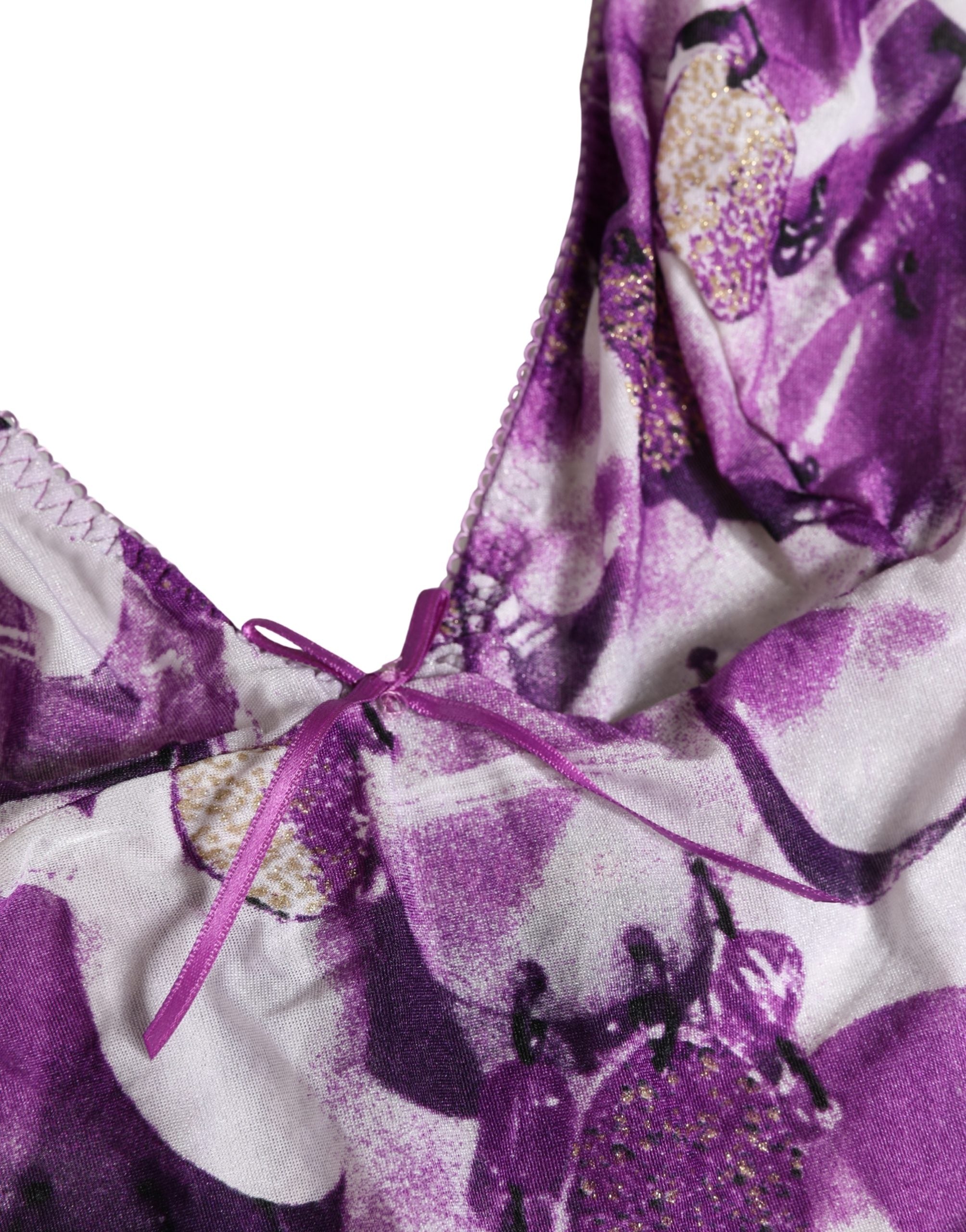 Sous-vêtements Cavalli à motif multicolore avec col halter, en tissu léger et élégant, visible sur l'image.