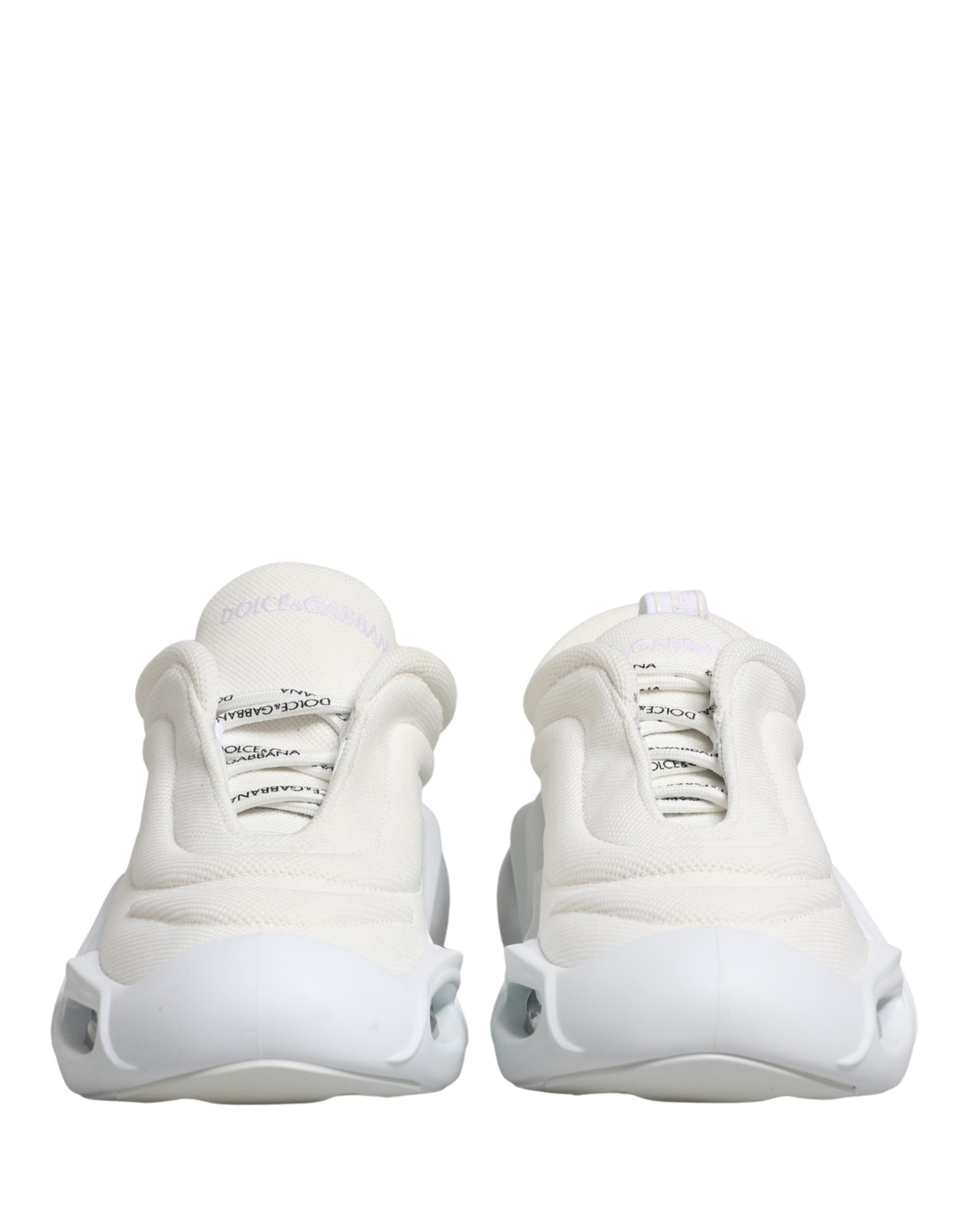 Chaussures Dolce & Gabbana Slip On Wave blanches, baskets basses élégantes avec design moderne et détails en relief.