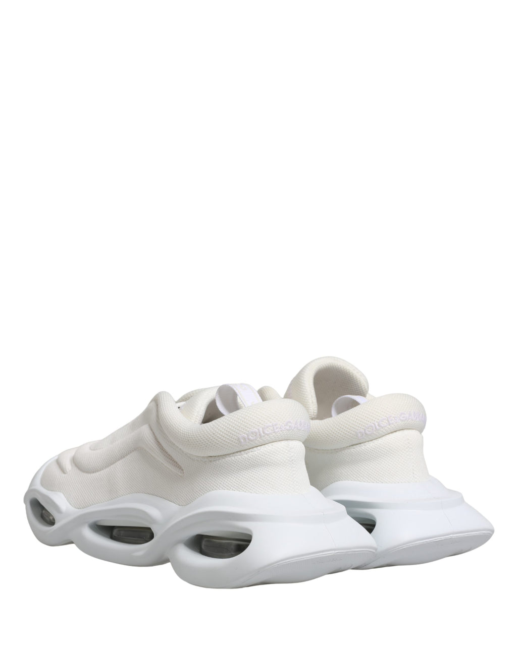 Chaussures sneakers basses blanches Dolce & Gabbana Slip On Wave Low Top, design élégant et moderne pour homme.