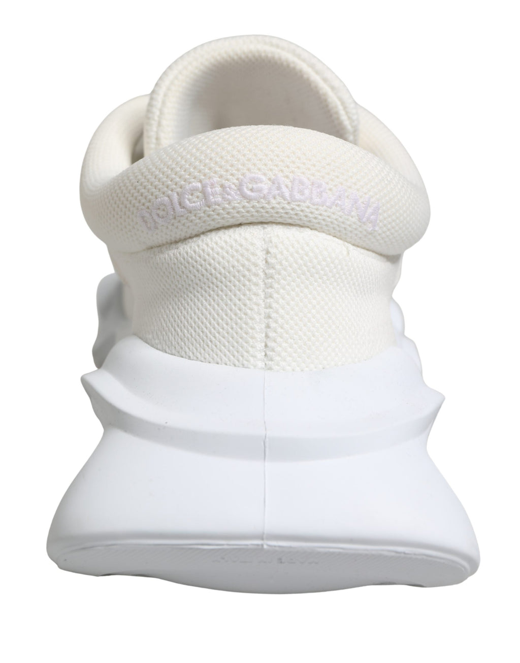 Chaussures sneakers basses blanches Dolce & Gabbana Slip On Wave, style décontracté et moderne, en tissu léger.
