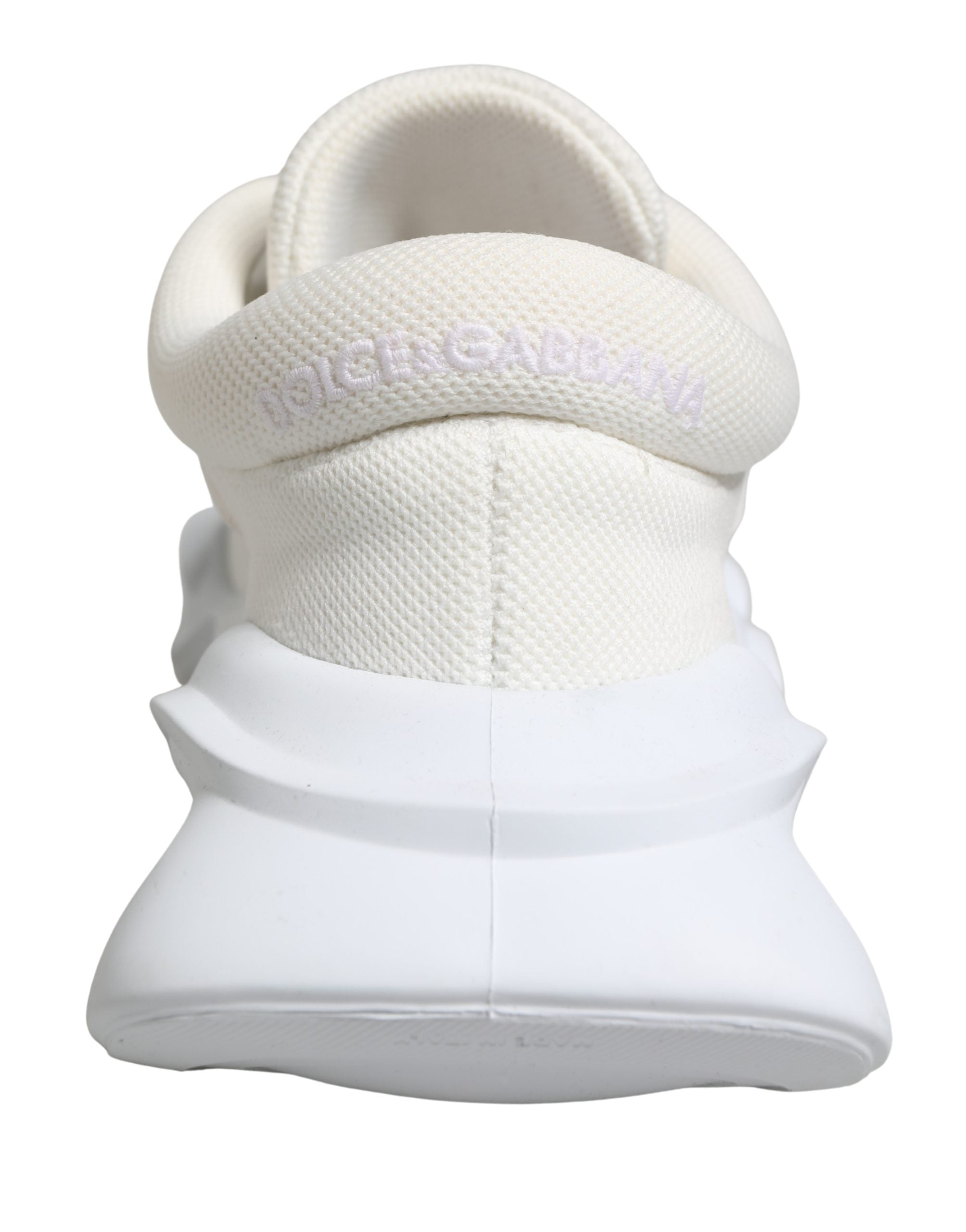 Chaussures sneakers basses blanches Dolce & Gabbana Slip On Wave, style décontracté et moderne, en tissu léger.
