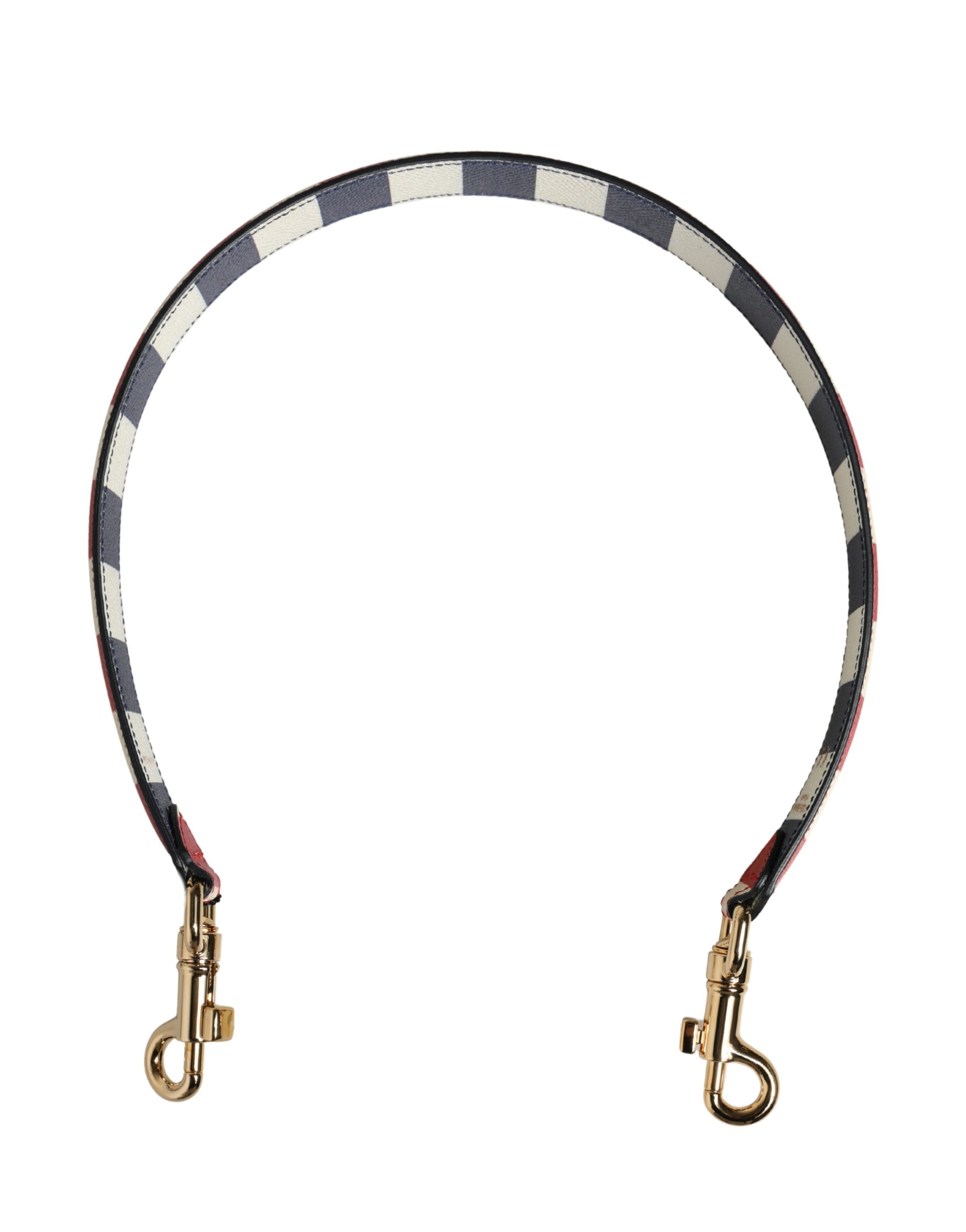 Sangle d'accessoire en cuir multicolore à rayures de Dolce & Gabbana, conçue pour sac à main ou sac à bandoulière élégant.