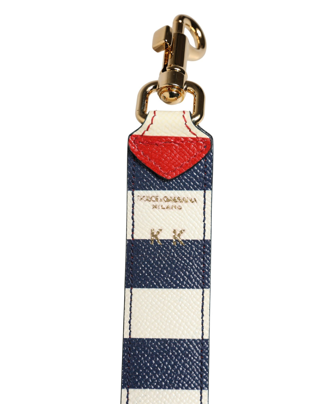 Sangle d'épaule en cuir multicolore à rayures pour accessoire de sac Dolce & Gabbana, design coloré et élégant.