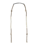 Sangle d'épaule en cuir noir Dolce & Gabbana avec chaîne en or pour sac à main ou accessoire de mode.