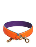 Sangle d'épaule en cuir de veau orange et violet pour sac Dolce & Gabbana, accessoire de mode élégant et coloré.