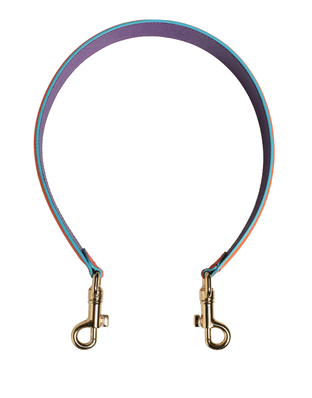 Sangle d'épaule en cuir de veau orange et violet de Dolce & Gabbana pour sac ou accessoire.
