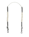 Sangle d'épaule en cuir blanc et chaîne argentée pour sac Dolce & Gabbana, accessoire de mode élégant.