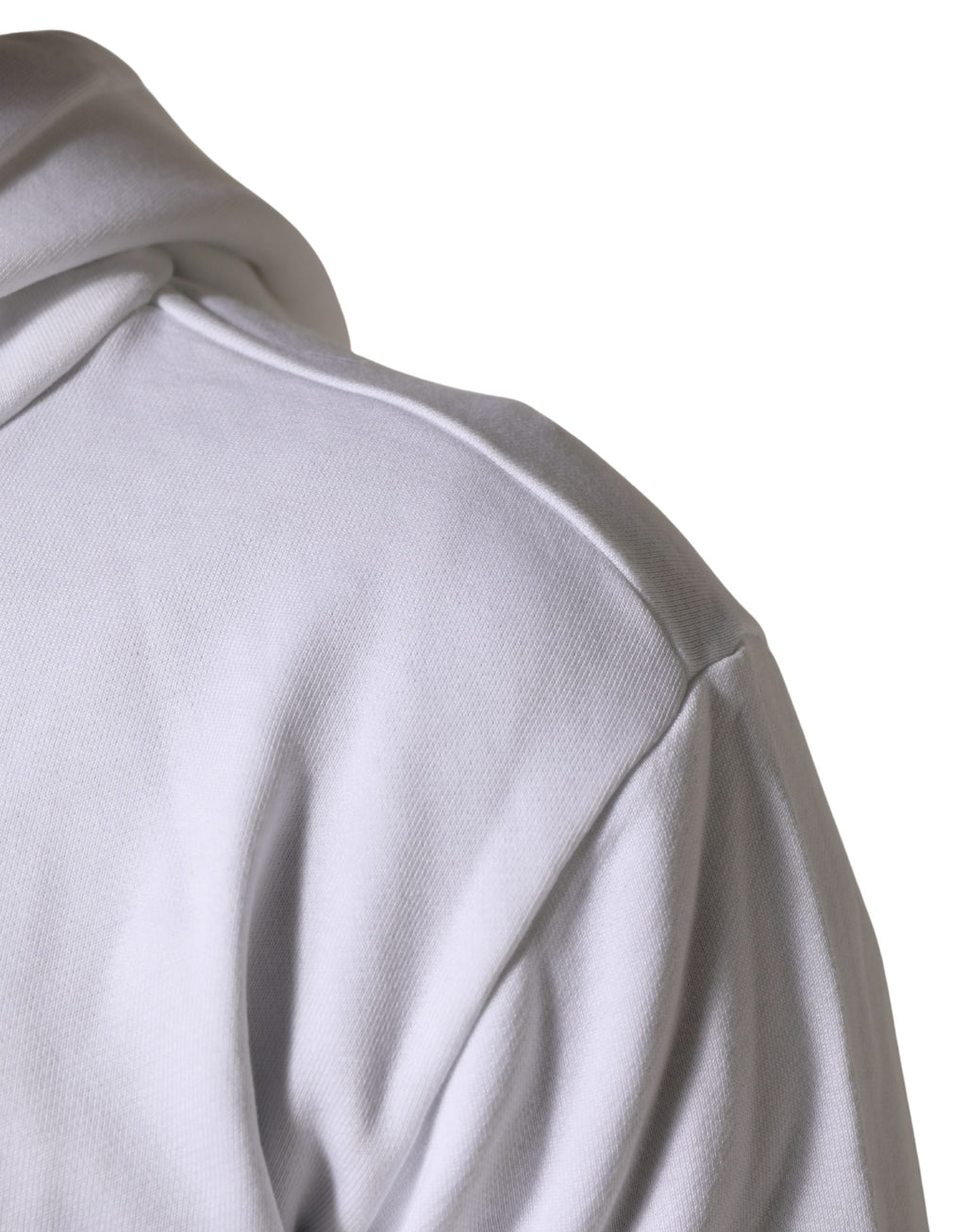 Sweat à capuche blanc Dolce & Gabbana Sacred Heart, pull-over en coton avec logo et design religieux visible sur le devant.