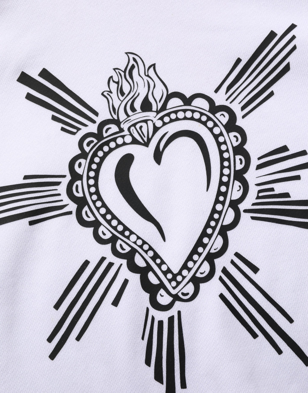 Sweat à capuche blanc Dolce & Gabbana Sacred Heart avec motif cœur sacré, design élégant et confort moderne.
