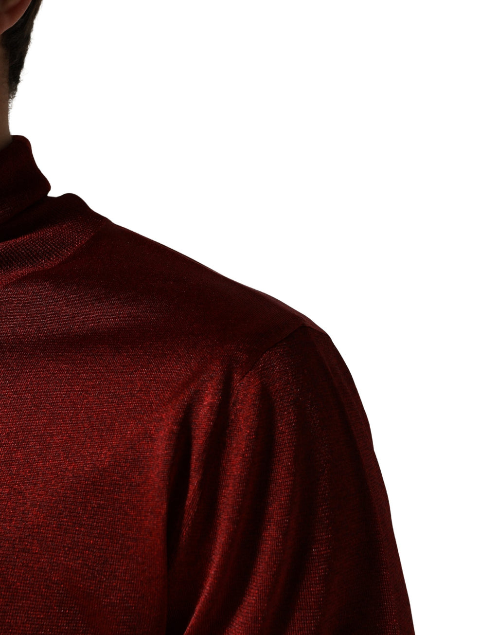 Pull à manches longues rouge Dolce & Gabbana, col roulé, pull-over en laine élégante, près du corps.