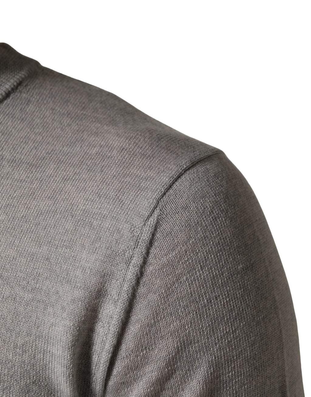 Pull-over gris à manches longues Dolce & Gabbana, col rond, en maille douce et élégante.