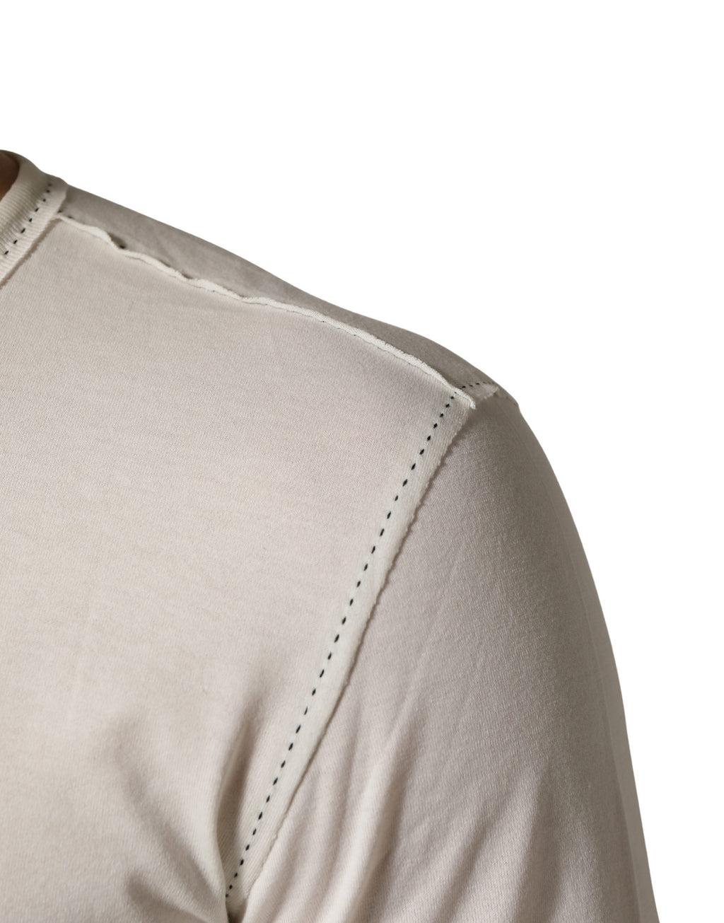 Pull à manches longues blanc Dolce & Gabbana, pull-over Henley en coton doux, élégant et confortable pour homme.
