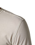 Pull à manches longues blanc Dolce & Gabbana, pull-over Henley en coton doux, élégant et confortable pour homme.