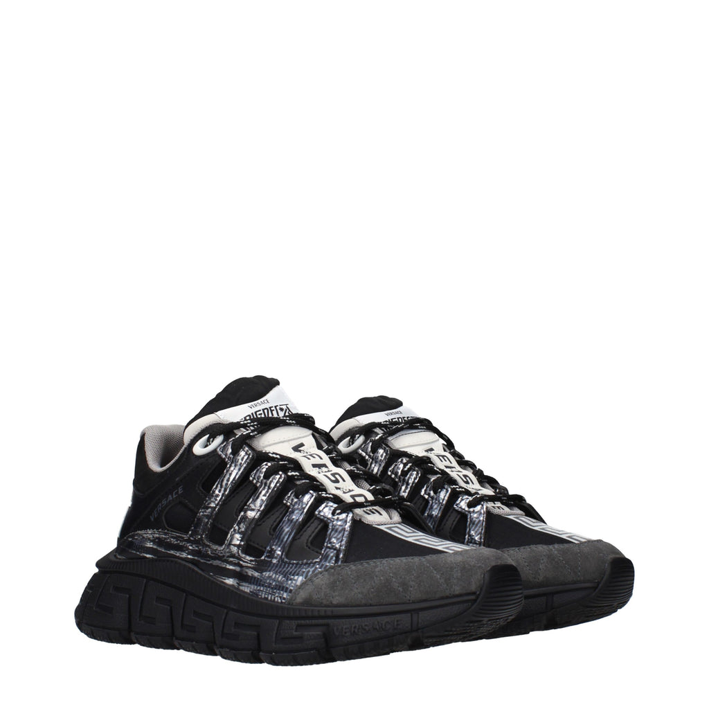 Versace Black Fabric Athletic Sneakers