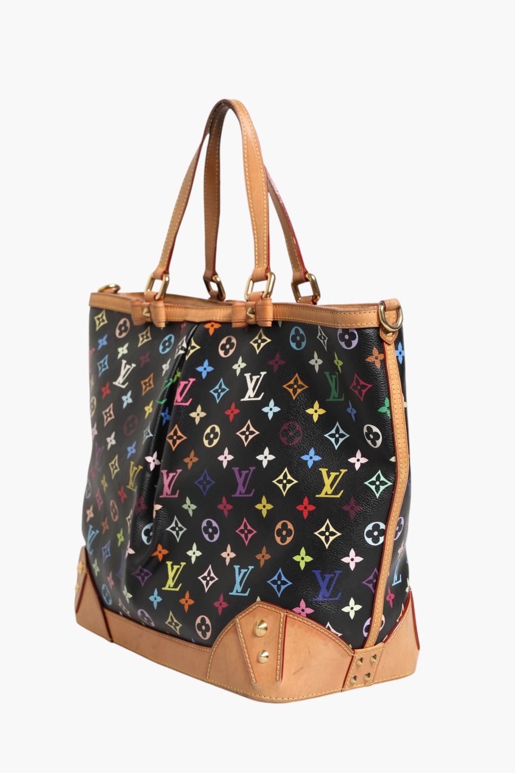 Sac Louis Vuitton Monogram Multicolor Sharleen GM avec motif coloré, grande capacité et poignée en cuir, vue de face.