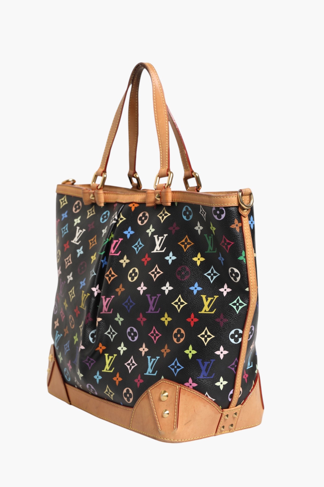 Sac Louis Vuitton Monogram Multicolor Sharleen GM avec motif coloré, grande capacité et poignée en cuir, vue de face.