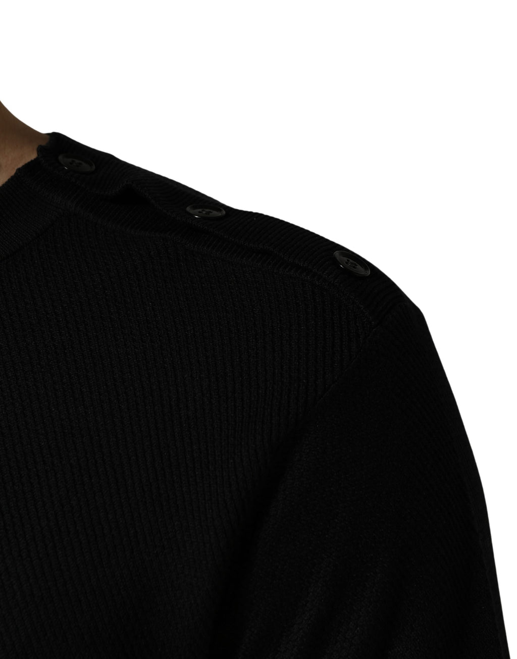 pull-over noir Dolce & Gabbana à col rond et manches longues, élégant et chaud, en coton ou laine