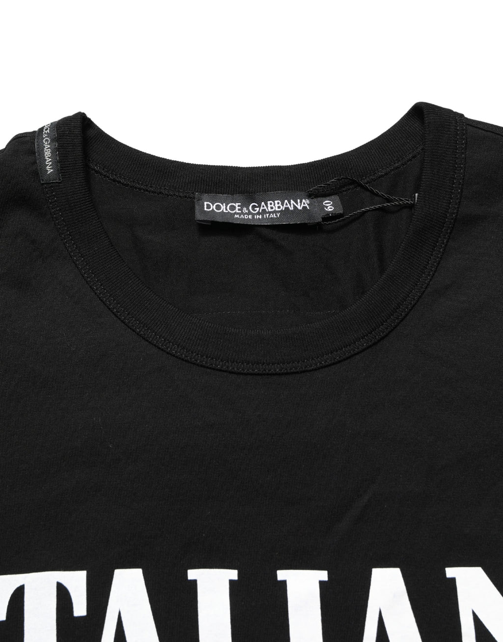 T-shirt à col rond Dolce & Gabbana noir avec motif camouflage graphique en coton, style décontracté.