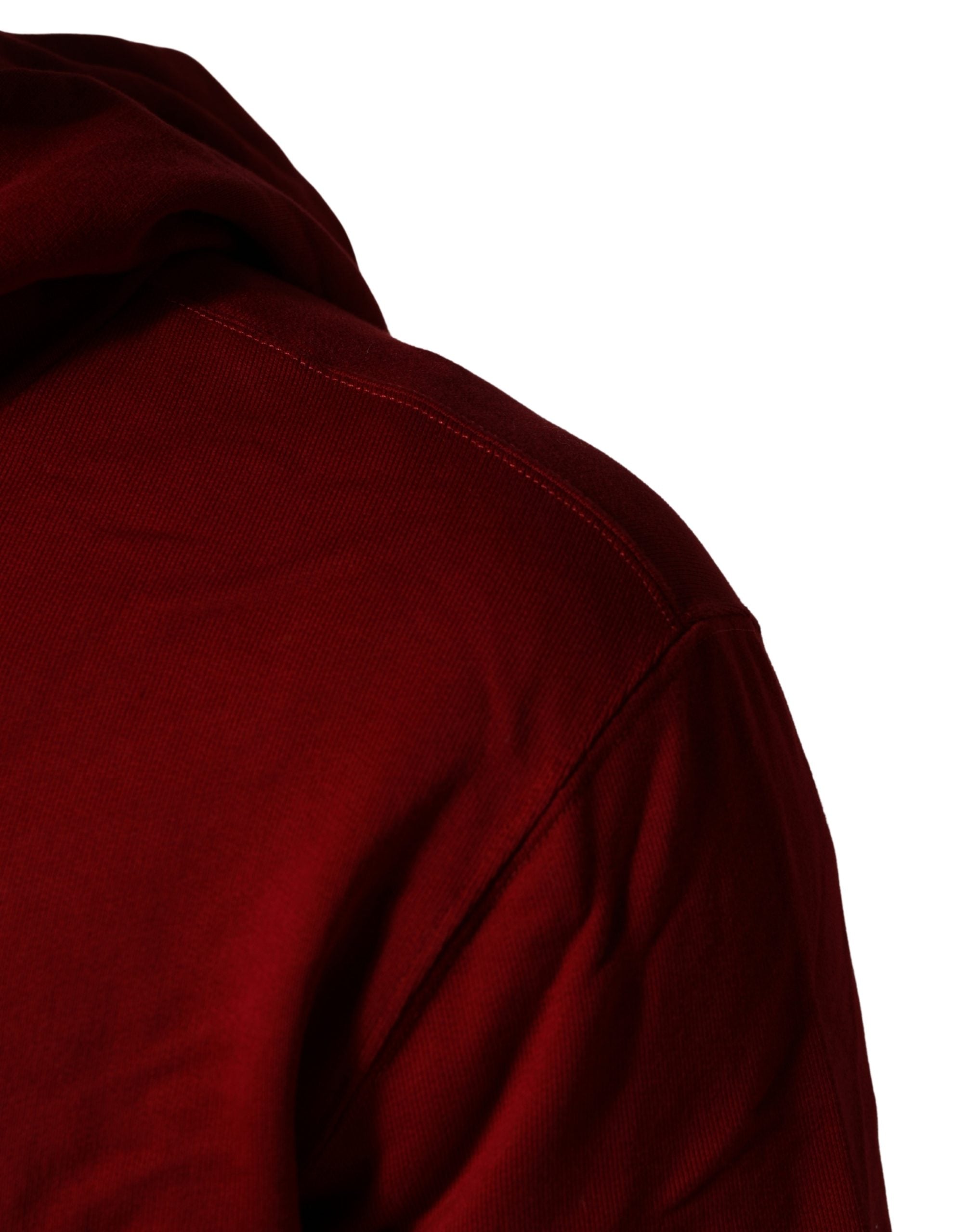 Sweat à capuche en coton rouge Dolce & Gabbana pour homme, veste zippée pleine longueur, look décontracté.