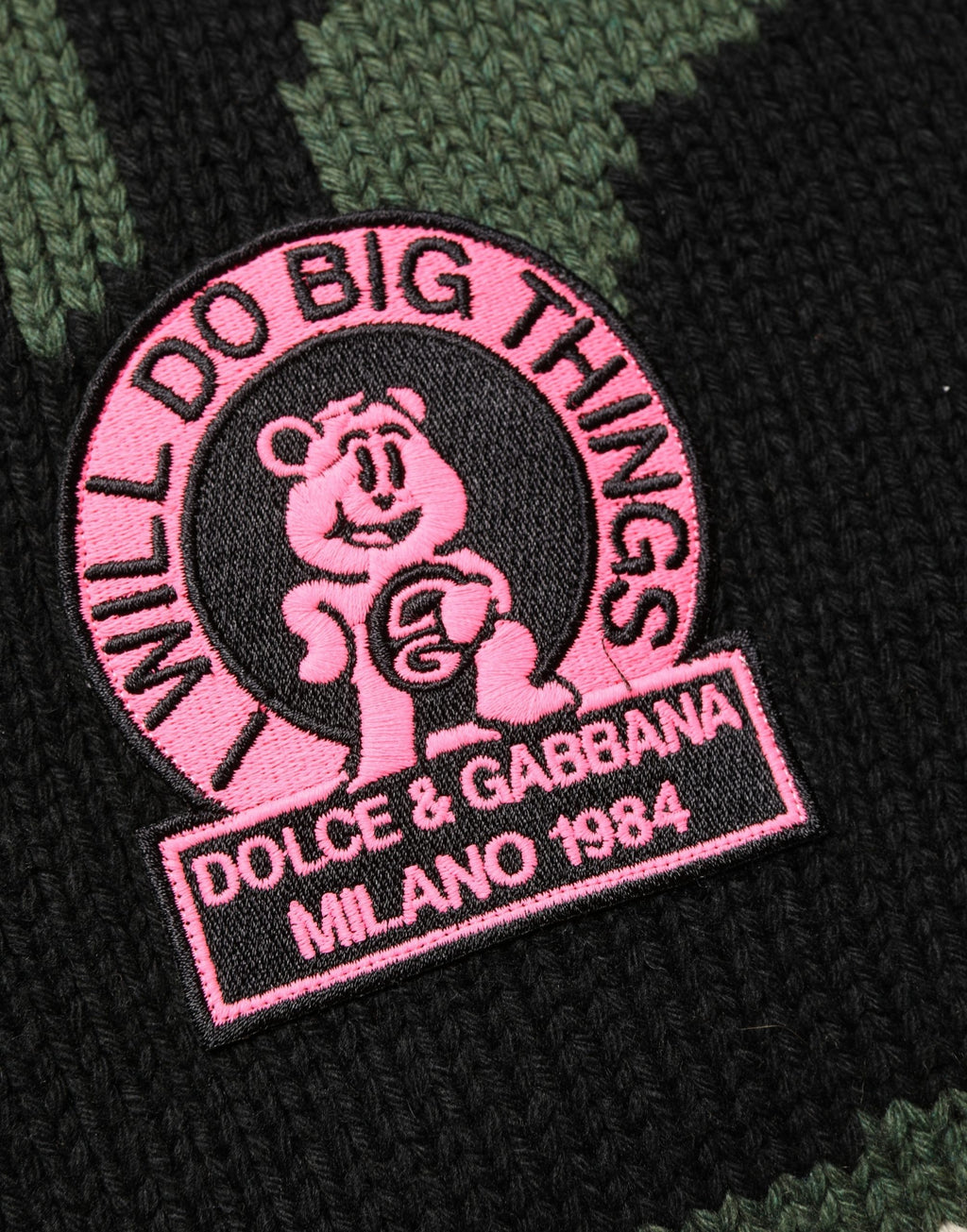 Pull à col rond Dolce & Gabbana, pull-over en maille multicolore avec motif camouflage intarsia.