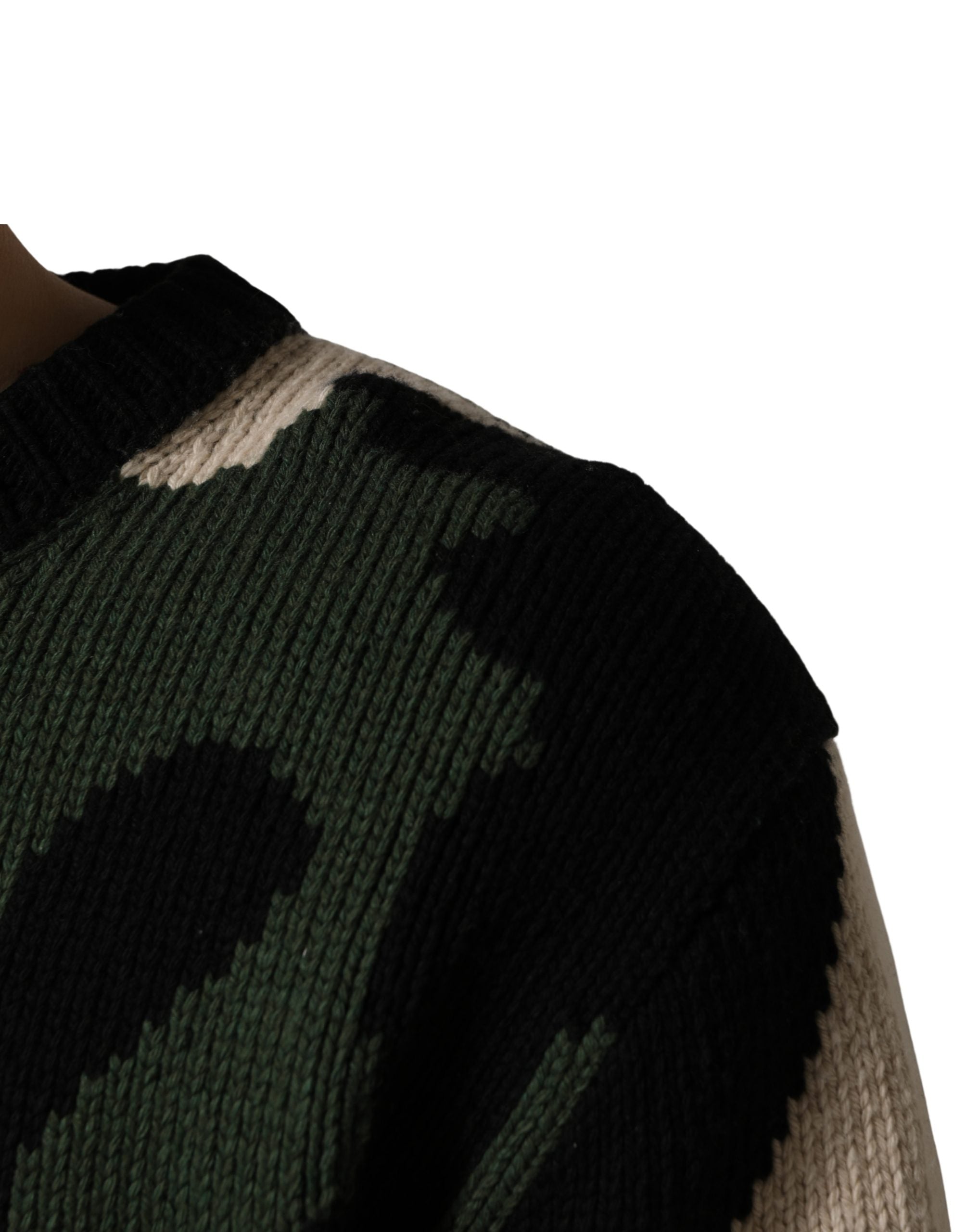 Pull en laine Dolce & Gabbana à motif camouflage multicolore, pull à manches longues et col rond.