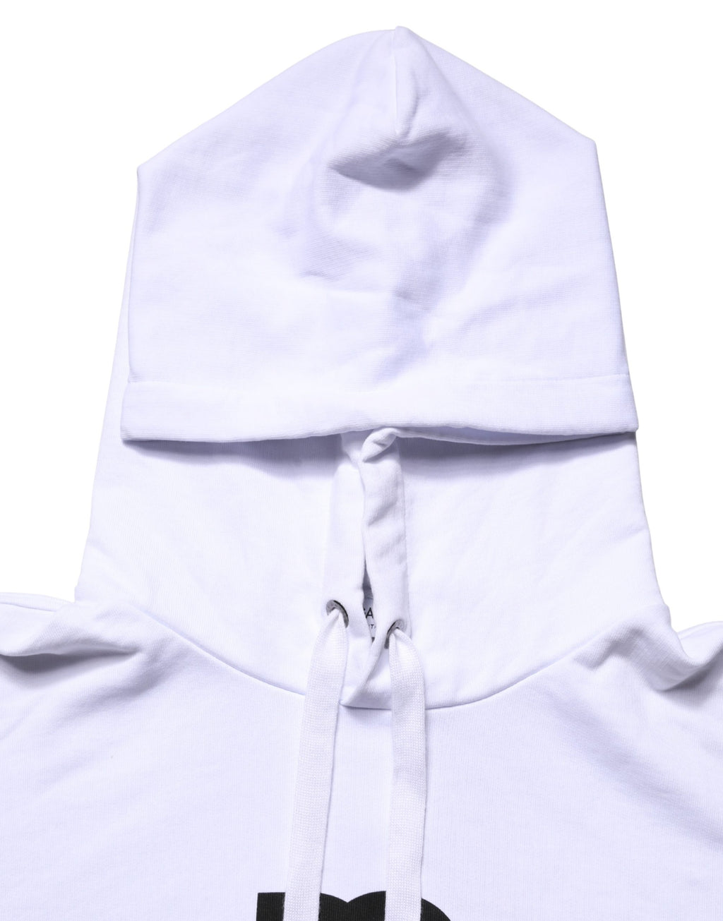 Sweat à capuche en coton blanc Dolce & Gabbana avec logo imprimé, style décontracté et confortable.