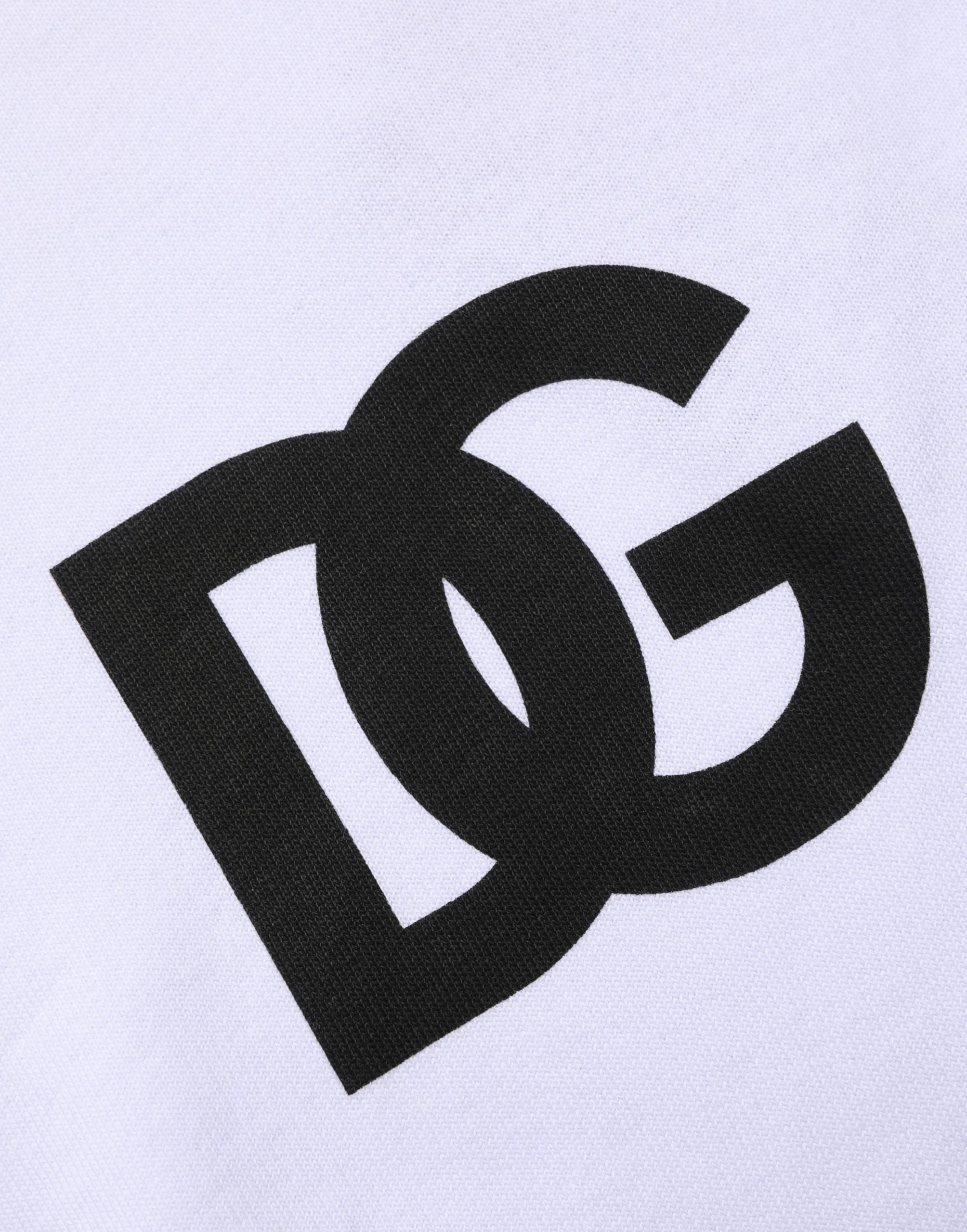 Sweat à capuche blanc Dolce & Gabbana en coton avec logo imprimé, style décontracté et confortable.